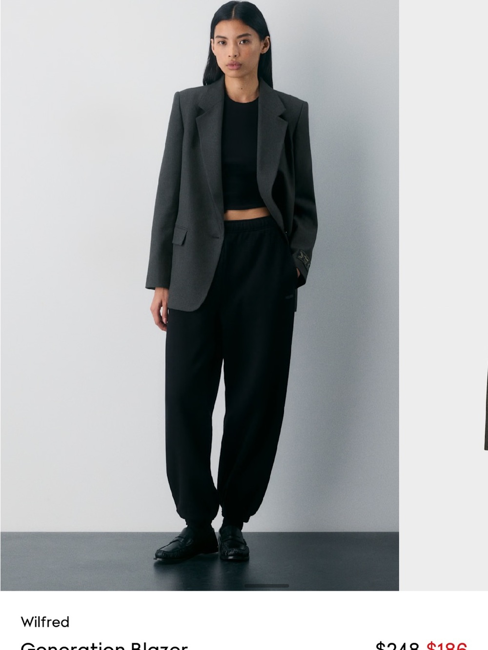 Wilfred Charcoal Gray Tailored Blazer
